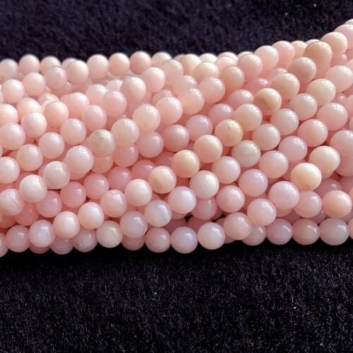 High Quality Natural Genuine Peru Pink Opal Round Loose Smooth Jewelry Gemstones Necklaces Bracelets Beads 15" 06329