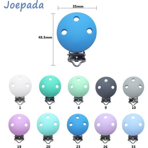 Joepada 1Pc Round Silicone Nipple Holder BPA Free Silicone Beads DIY Baby Soother Nursing Dummy Draft Toy Clips Baby Teether