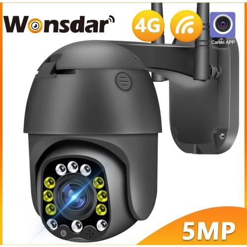 4G SIM Card IP Camera 5MP HD 5X Optical Zoom WIFI Camera PTZ Speed Dome Camera CCTV Surveillance Security Video P2P Camhi App