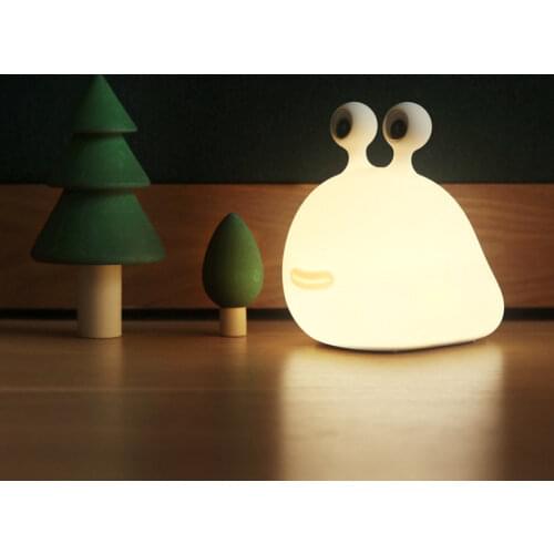 Creative Slug Night Light Silicone Rechargeable Baby Sleeping Lamp Touch Switch Childrens Nightlight Dimmable Night Lamp Timer