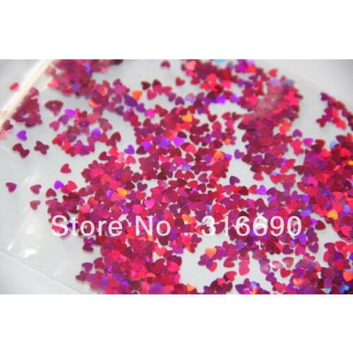 Laser Violet Heart glitter For DIY nail art 30grams/lot