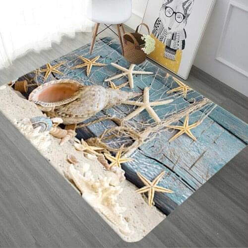Starfish Beach Print Carpet Soft Kids Room Area Rugs For Bedroom Large Size Parlor Hallway Floor Mat Home Decorative Custom