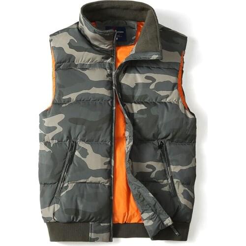 Mcikkny Men Camouflage Duck Down Padded Vest Cargo Warm Military Waistcoats Sleevless Winter Coat For Male