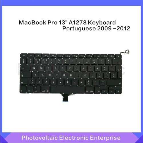 New A1278 Portuguese Keyboard For MacBook Pro 13" A1278 Laptop Portugal PT Keyboard Replacement 2009-2012 Years