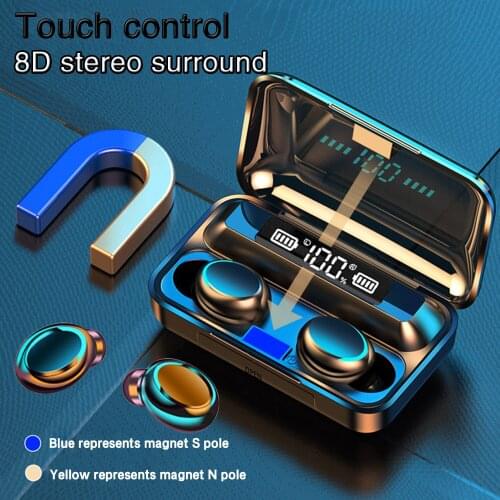 New Wireless Bluetooth 5.0 Earphone F9 TWS HIFI Mini In-ear Sports Headset Support iOS/Android Phones HD Call