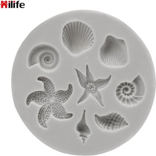 Ocean Biological Conch Sea Shells Silicone Mold Chocolate Cake Pudding Mold Baking Tool DIY Fondant Cake Decorating Tools
