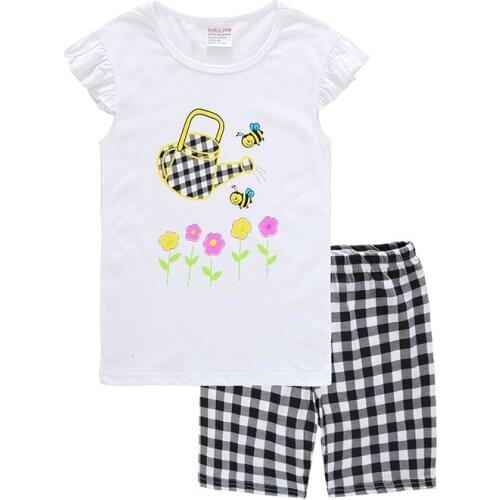 2-7T Kids Baby Pajamas Set Toddler Kid Boy Girls cotton Pijamas short Sleeve Pyjamas 2pcs/set Tops Pants Sleepwear UnderwearGift