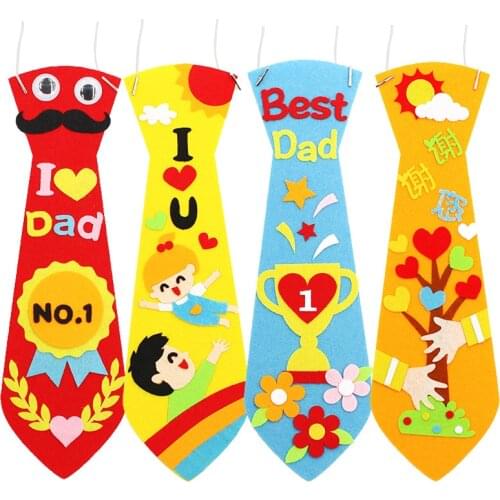 Kindergarten puzzle creative paste nonwoven material package Handmade DIY ties for children gift for Fathers Day sticker pack