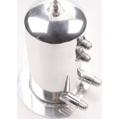2.5 Liter Alloy Polished Aluminum Swirl Pot AN8 In AN10 Out Dome Fuel Surge Tank