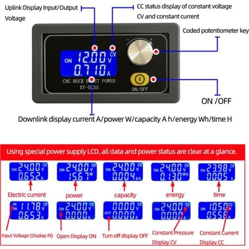 DC-DC Buck Boost Converter 5V 12V 24V Power Module Adjustable Regulated power supply For Solar Battery Charging