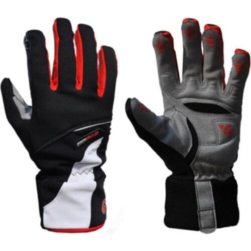 Thermal Fleece Windproof Bike Gloves Winter Warm Breathable Ridng Cycling Glove Full Finger Anti-skid Shockproof Bicycle Gloves