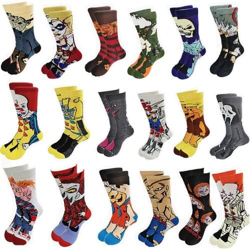 Street Style HipHop Personalized Novelty Horror Men and Women Funny Autumn Winter Cotton Warm Dress Socks