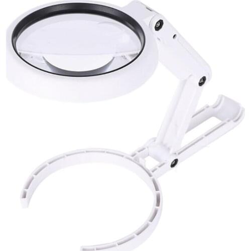 3.5X Magnifier 90mm Handheld / Desktop Folding Magnifier with 8 LED Light, USB Cable HD Magnifying Glass for Reading Repair