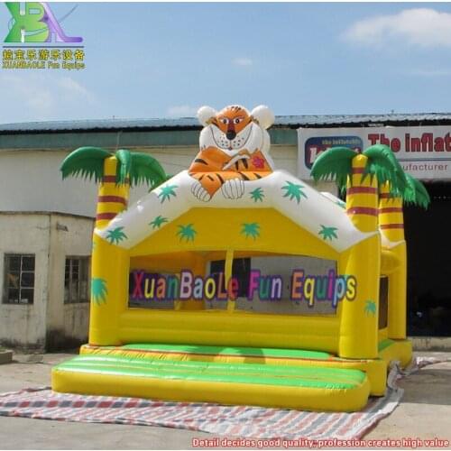 Party Lovely Lion animal Roof Inflatable Bouncer Castle Jumping Bouncy House For Kids And Adults