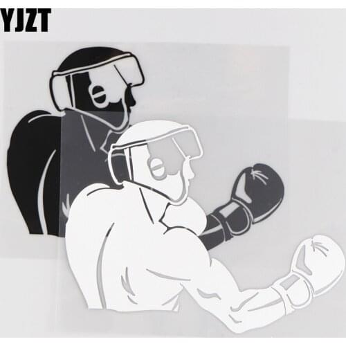 YJZT 17CM*12.8CM Boxing Pattern Vinyl Decal Decoration Car Sticker 1A-0184
