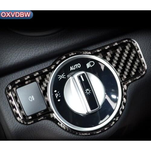 Interior Headlamp Switch Frame Trim Refit Car Stickers Switch Decor Covers For Mercedes A B C E G Class CLA GLA GLE GLK GL