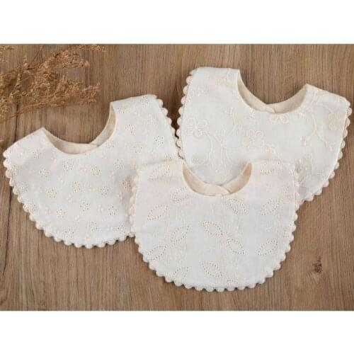 1 Pc Baby Girls Bibs Newborn Embroidery Floral Princess Cotton Bandana Bibs Feeding Saliva Towel