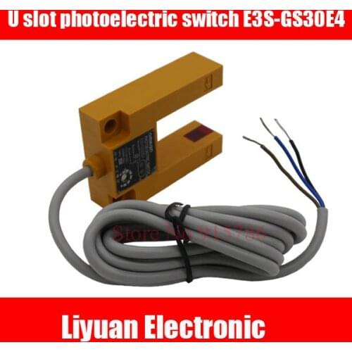 1pcs U slot photoelectric switch E3S-GS30E4 sensor DC 24V NPN NO open groove-shaped induction sensor