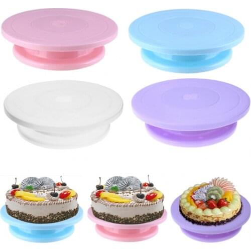 10 Inch Rotating Cake Turntable Anti-skid Round Cake Decorating Stand Cake Rotary Table Plate