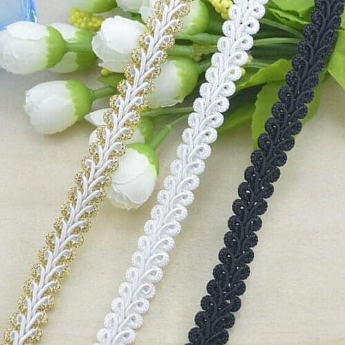 100Meters Lace Trim Ribbon Gold Silver Centipede Braided Lace DIY Craft Sewing Accessories Wedding Decoration Fabric Curve Lace