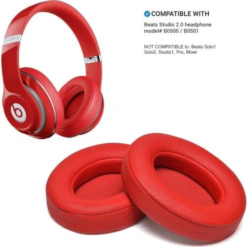Beats Ear Cushion, 2 Pieces Red Foam Replacement Earpads forBeats Studio 2.0 Wired/Wireless B0500 B0501 Headphone & Beat
