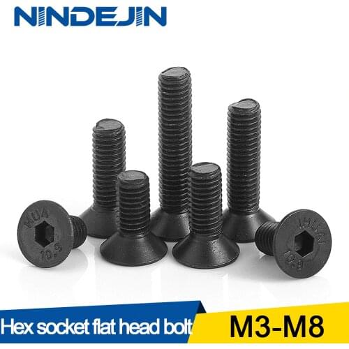 20/55pcs Hexagon Socket Flat Countersunk Head Screw Carbon Steel M2 M2.5 M3 M4 M5 M6 M8 Hex Socket Bolts Machine Screw DIN7991