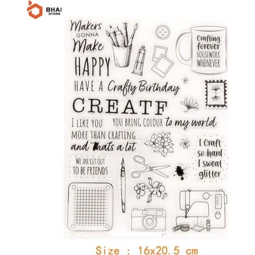 2021 New Sewing Machine Camera Transparent Clear Stamps for DIY Scrapbooking/Card Making Photo Album Decorative Craft Dies