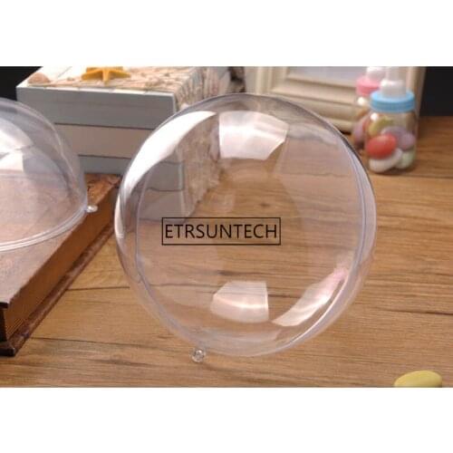 240pcs 10cm Christmas Trees Hanging Ball Decorations Transparent Plastic Clear Ornament Party Supplies