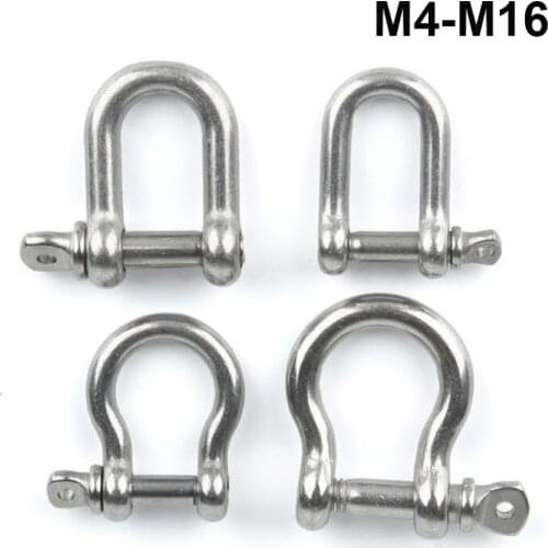 304 Stainless Steel Screw-Pin Chain Shackles For Chains Wirerope Lifting Camping Bracelets D Shackle