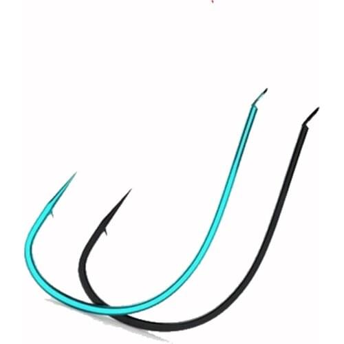 500pcs/lot 4#-17# Black Cyan Stream Fishhooks Barbed Flat Head Strips WaterCrucian Carp Fishing Hook Tilapia Mossambica Pesca
