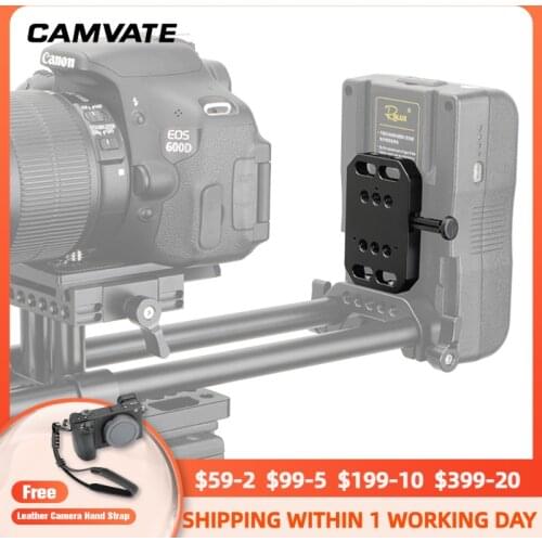 CAMVATE Mini V lock Mount Female Adapter Quick Release With 1/4"-20 Mounting Slots For DSLR Camera Battery Mounting/ Disassemble