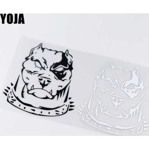 YOJA 14.9X17.5CM Dog Pitbull On Board Creative Warning Car Stickers Decals ZT4-0113