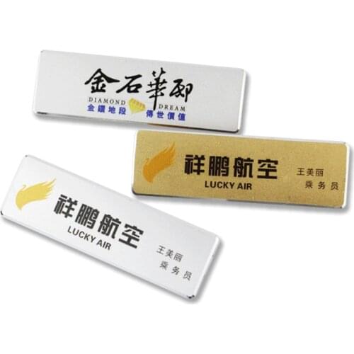 Free shipping 20pcs/lot customized logo name badge; metal name plate; badge holder nb6