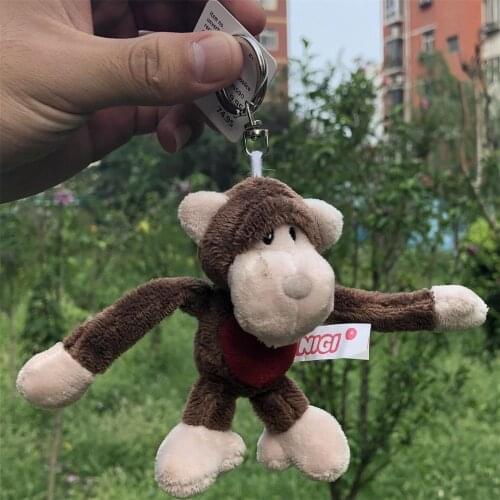 Brown Monkey Pendant Stuffed Plush Keyring, 5 Pcs Key holder / Keychain Gift Free Shipping