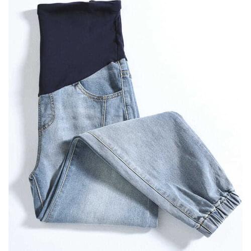 Maternity Pants for Pregnant Women Clothes Pregnancy Jeans Pants for Plus Size Adjustable Waist Denim Belly Jean Trousers Autumn