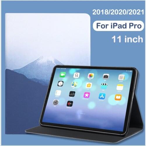 Tablet Case For iPad Pro 11'' 2020 2021 2018 1st 2nd 3rd Gen A2460 Folding Folio Cover Funda Painted Flip Stand Protective Shell