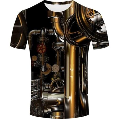 Brand harajuku t shirtPsychedelic T shirt Men Abstract Shirt Print Metal T-shirts 3d Motherboard Tshirt Printed Rock T shirts
