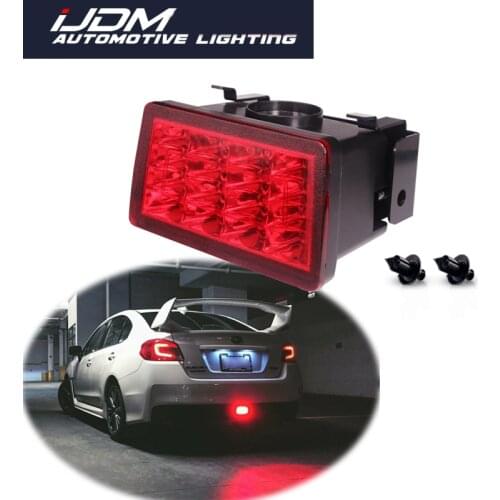 IJDM For 2011-up Subaru WRX/STi Impreza XV Crosstrek F1 Style All-In-One Strobe Red LED Car Rear Fog Light Brake Tail Light 12V
