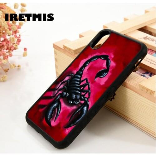Iretmis 5 5S SE 6 6S Soft TPU Silicone phone case cover for iPhone 7 8 plus X Xs 11 Pro Max XR Scorpion Insect Bug Red
