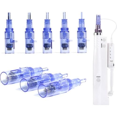 10PCS Microneedle Cartridges needles with Syringe Tube 9 12 36 pin For Mini Hydra Gun Mesotherapy Injector Auto Derma Stamp Pen
