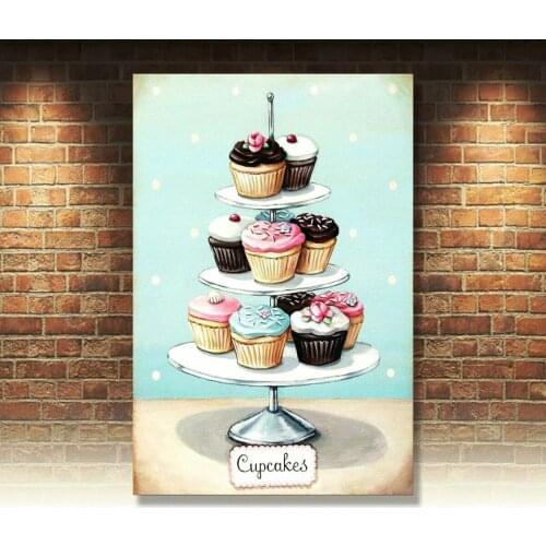 Cupcakes, Retro Replica Vintage Style Metal Tin Sign Gift Cafe Kitchen 8X12