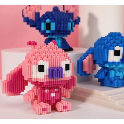 Disney Mickey series building block mini small particle small building block childrens educational toy DIY cartoon plug