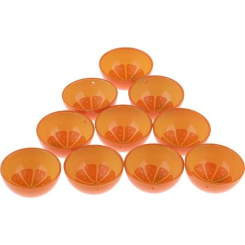 Lovely 10 Pieces Kit 1/6 Miniature Tableware Orange Printed Bowl Model for Dollhouse Dining Table/ End Table Decoration