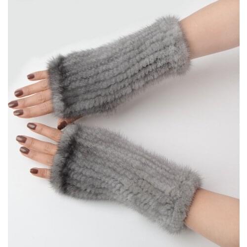 2019 Fashion Girl Natural Real Mink Fur Gloves Good Elastic Knit Mink Fur Gloves A Variety Of Colors To Choose From