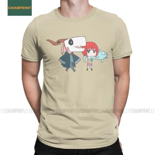 The Ancient Magus Bride Mens T Shirts Elias Anime Chise Ainsworth Manga Mahoutsukai Tees Short Sleeve T-Shirts Cotton 5XL 6XL