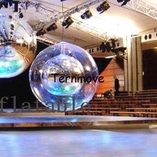 Inflatable double layer Mirror Ball Decoration For Xmas Party New Year Ornament Reflective Ball Bar Disco Ball Wedding balloon