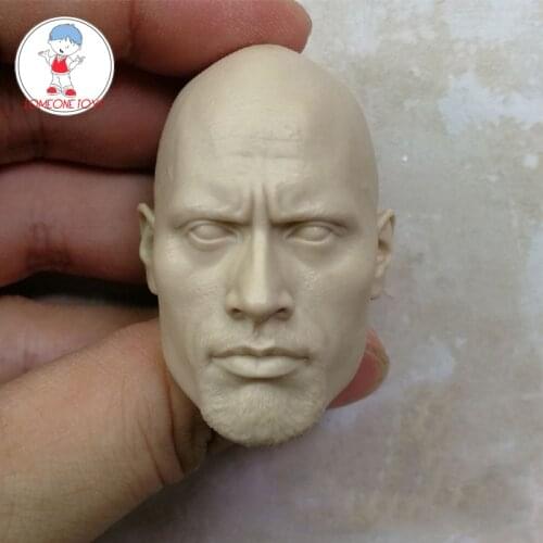 1/6 Scale Dwayne Johnson Unpainted Head Sculpt Fast and Furious DIY Head Carving Suitable For 12 inches Male Bodies Figures