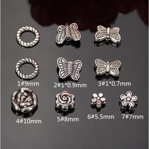Time limited 6mm Antique Silver Flower Spacers Beads Charms Beads Tibetan Silver Diy Jewelrys Accessories Parts for women