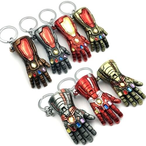 Wholesale 10PCS/LOT Movie Keychain Super Hero Palm Key Chains Glove Infinite Power Gauntlet Metal Pendant Key Ring Gift Jewelry
