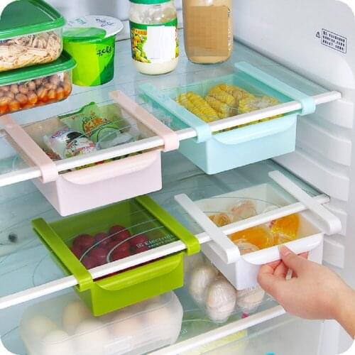 Kitchen Fridge Storage Organizer Freezer Space Saver Organization Storage Rack Shelf Drawer